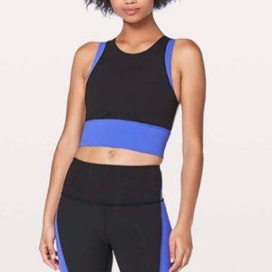 Black Cobalt Crimson Kick Serve Sweat Lululemon Sports Bra
